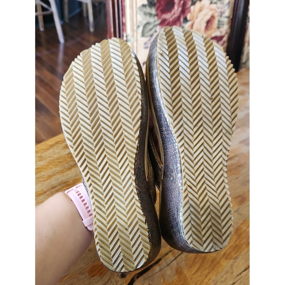 Volatile Croc Embossed Metallic Wedge Thong Flip Flop Platform Sandals Size 7 - Picture 4 of 16